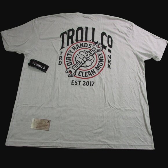 Troll Co. Men's 3XL Dirty Hands Clean Money Wrencher Graphic T-Shirt Sand - Picture 1 of 5
